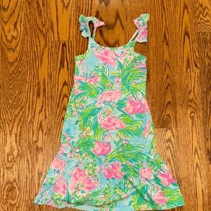 Lilly Pulitzer Pink, Aqua & Green Flamingo Tank Dress